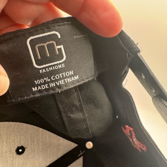 Black Hat with Red and Blue X Design - Picture 5 of 5